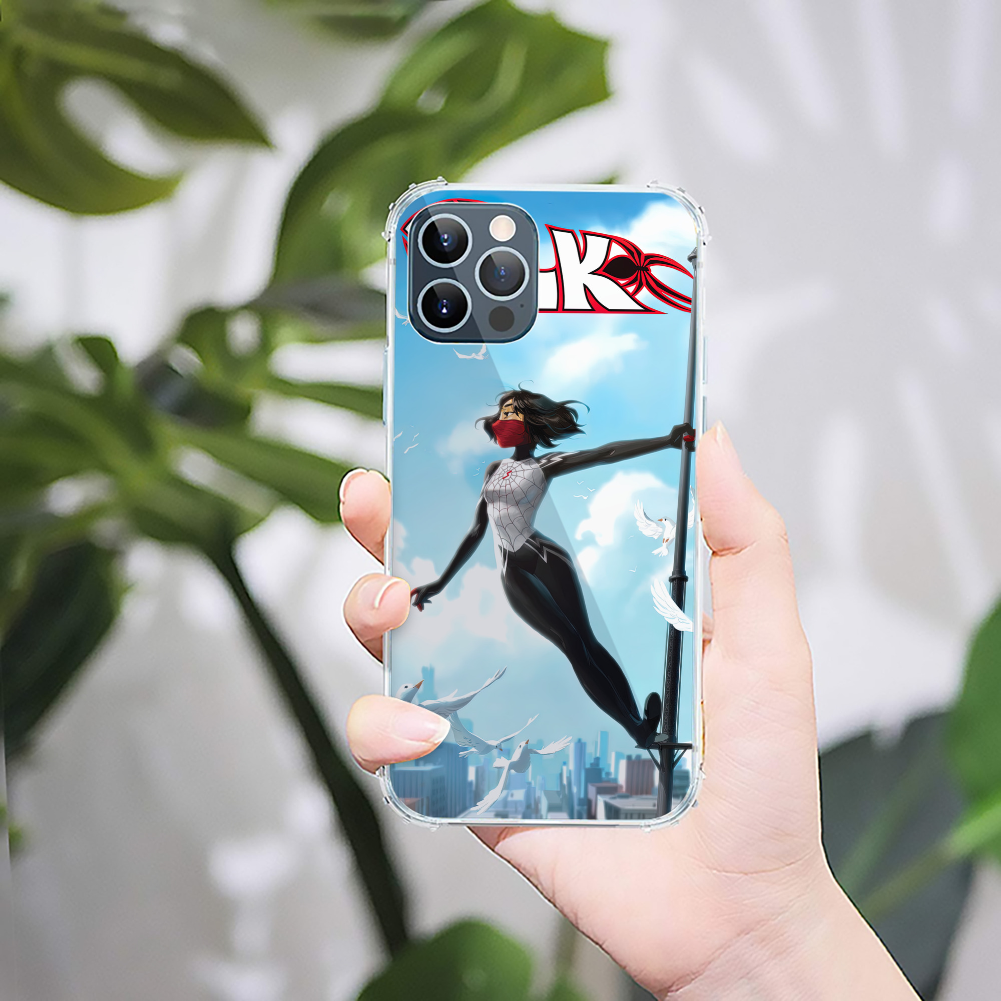 （画像用） Spider Man スパイダーマン 【iPhone 12シリーズ対応】透明スマホケース（クリアソフトケース）